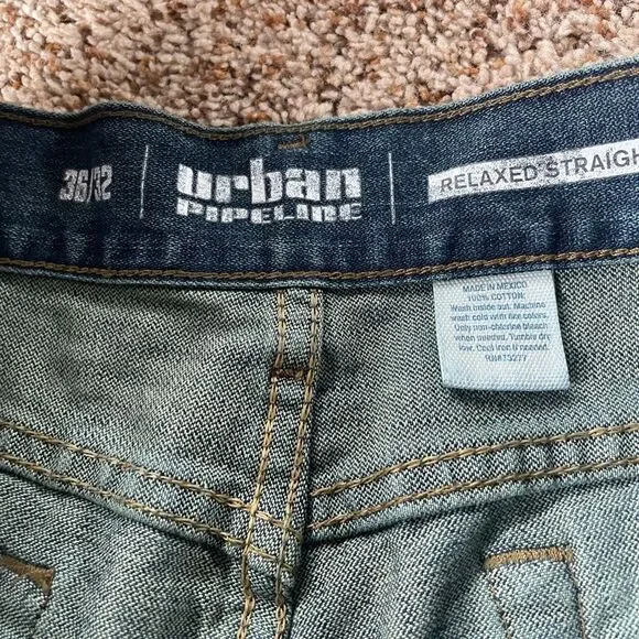 Urban Pipeline Straight relaxed Blue Jeans y2k 100% cotton 36 x 32 - Picture 4 of 5
